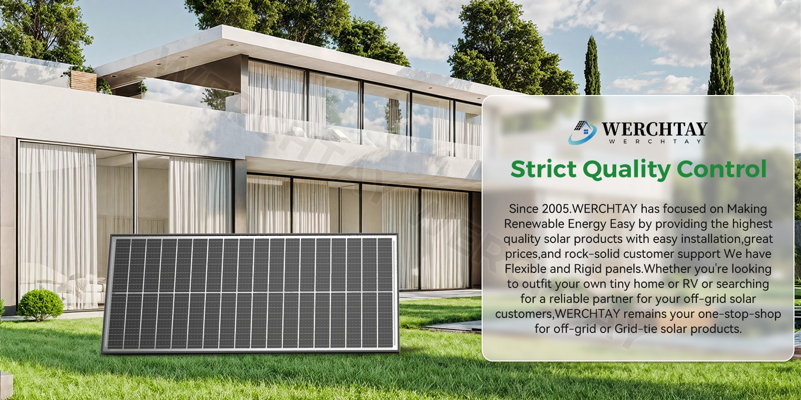 3Pack 100 Watt (300W) Bifacial N-Type Solar Panel 18BB Mono 12V/24V Sunshed home