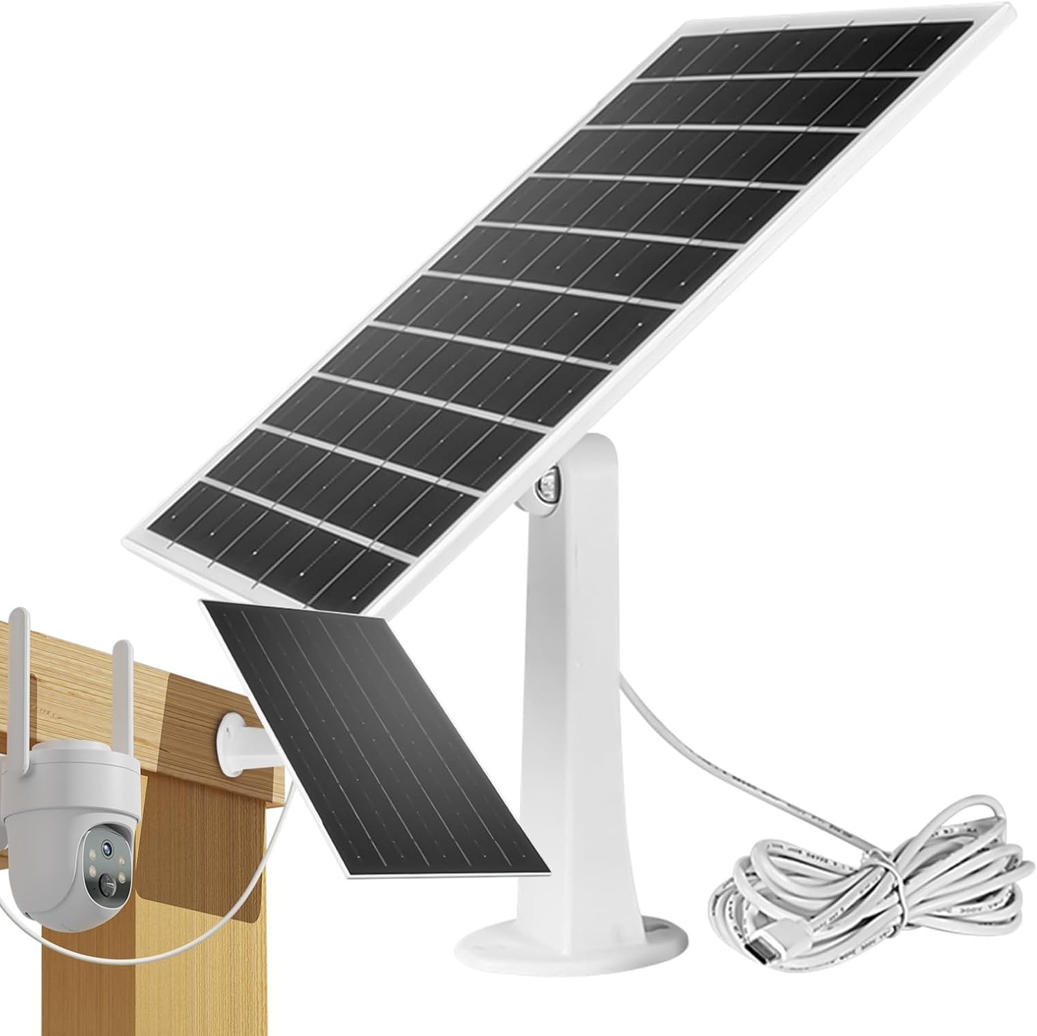 8W Solar Panel Charger for Ring Camera Spotlight & Stick Up Cam with 10ft Cable