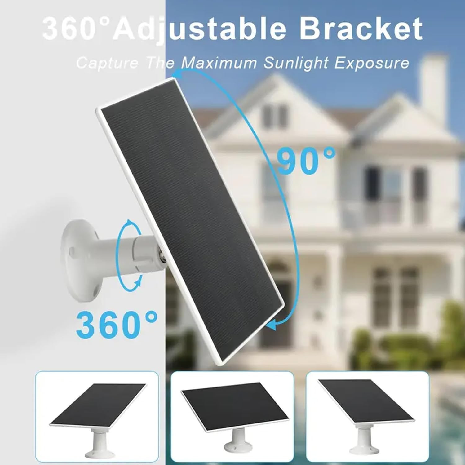 Type-C Solar Panel Charger for Birdfy Feeder Camera, 9.8ft Charging Cable, IP65