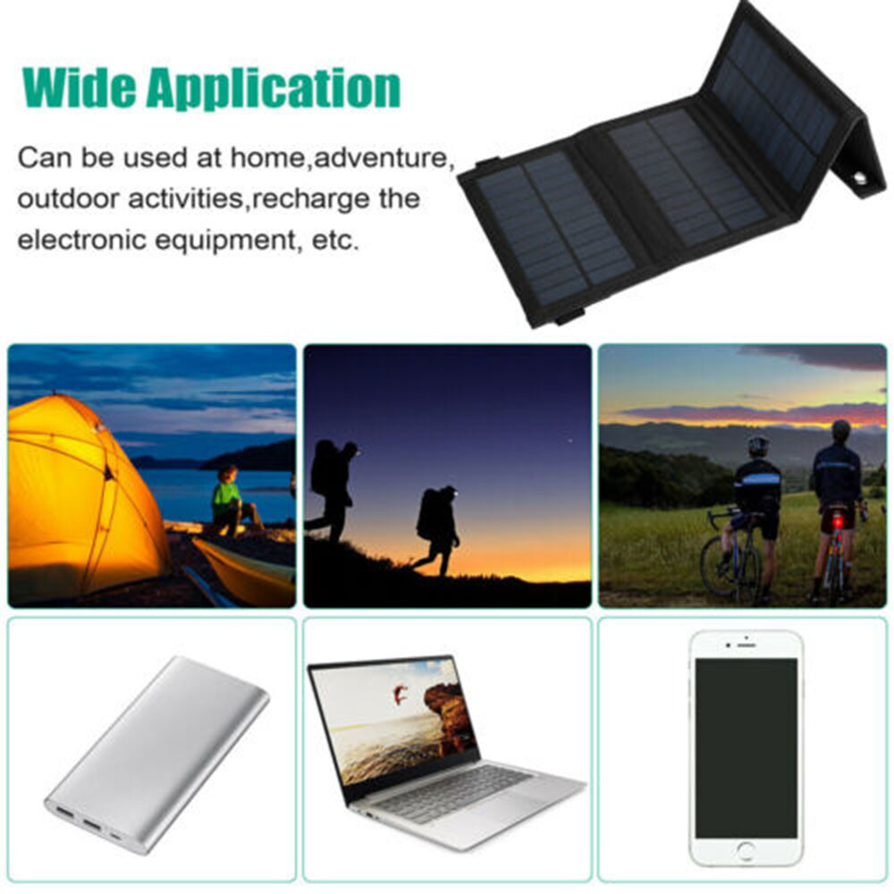 Solar Power Panel Portable Bank Solar Charger Camping Phone Charger 80W USB
