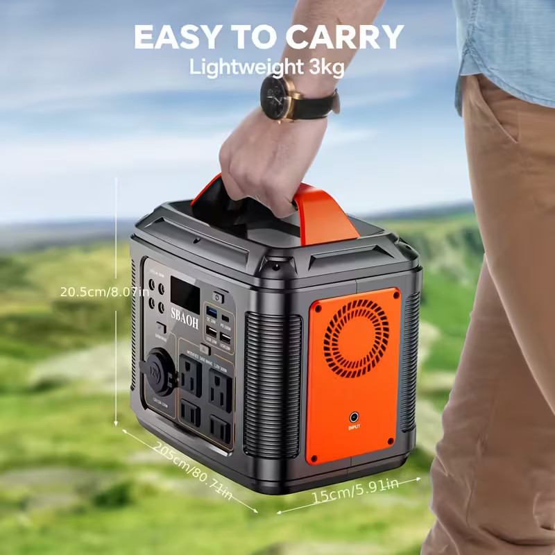SBAOH 300W Portable Power Station 296Wh 80000mAh Solar Powered Generator New