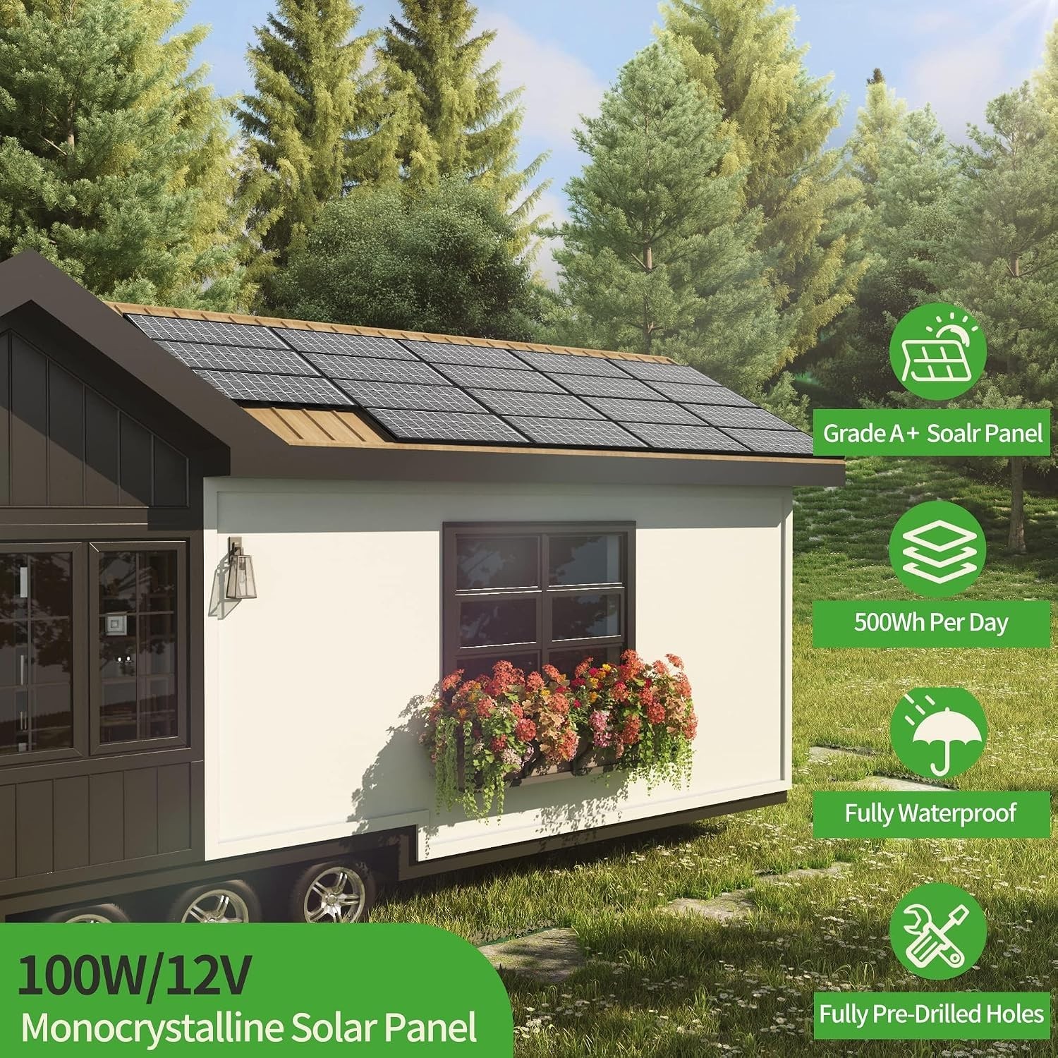Versatile 100W Solar Panel with Advanced N-Type Technology for Maximum Power