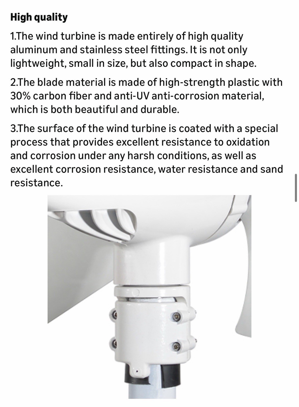 Pikasola Wind Turbine Power Generator 400W 24V – 3 Blade With Charge Controller