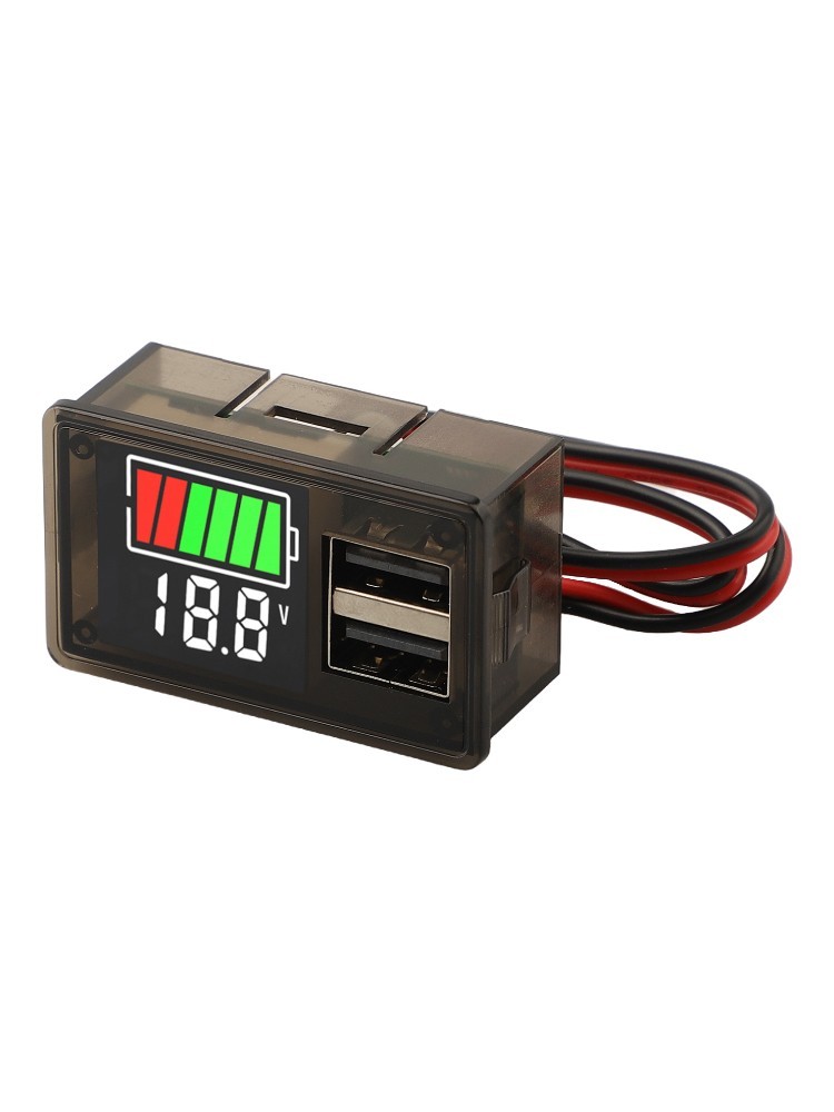LED Digital Voltmeter DC8 30V with Dual USB Charger for Electronic Repairs