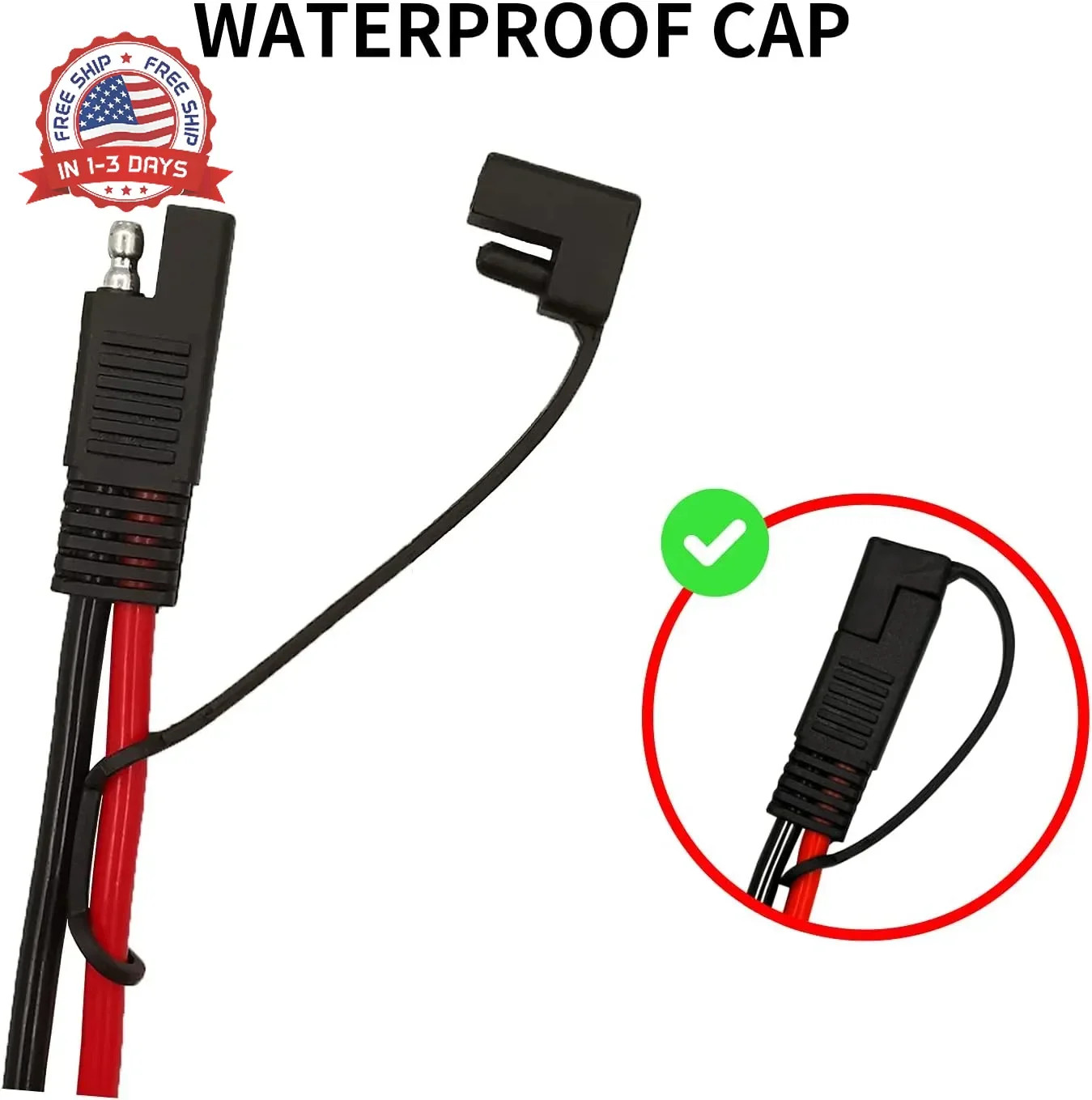 10 AWG SAE to Solar Panel Adapter, RV Solar Panel Connector Cable, Solar to SAE