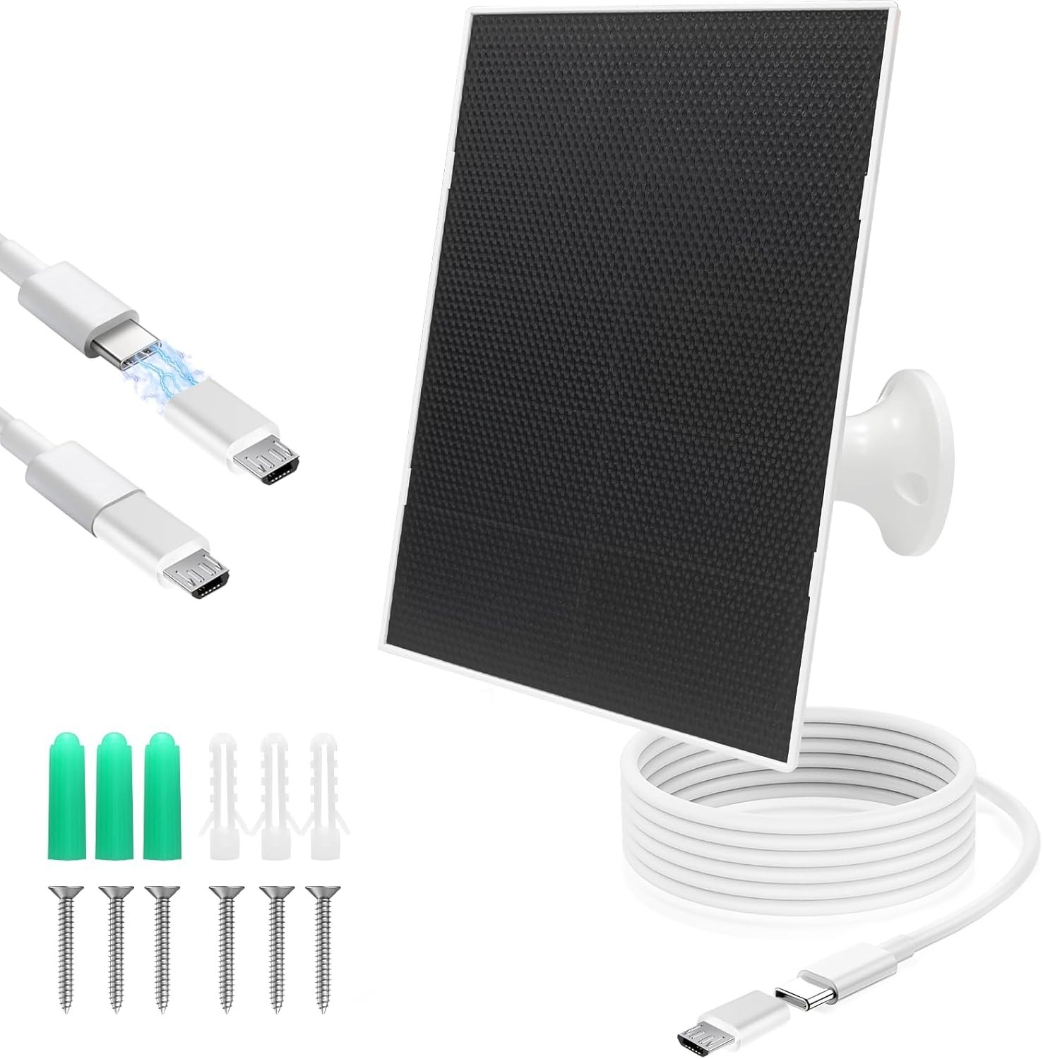 4W Solar Panel for Security Camera,Type C&Micro Solar Panel Charger for Recha…