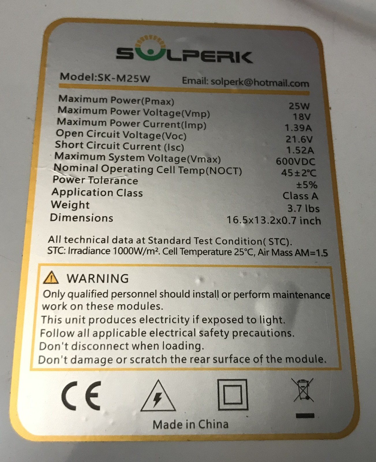 SOLPERK 25W 12V Solar Battery Charger, Waterpoof Solar Panel Kit