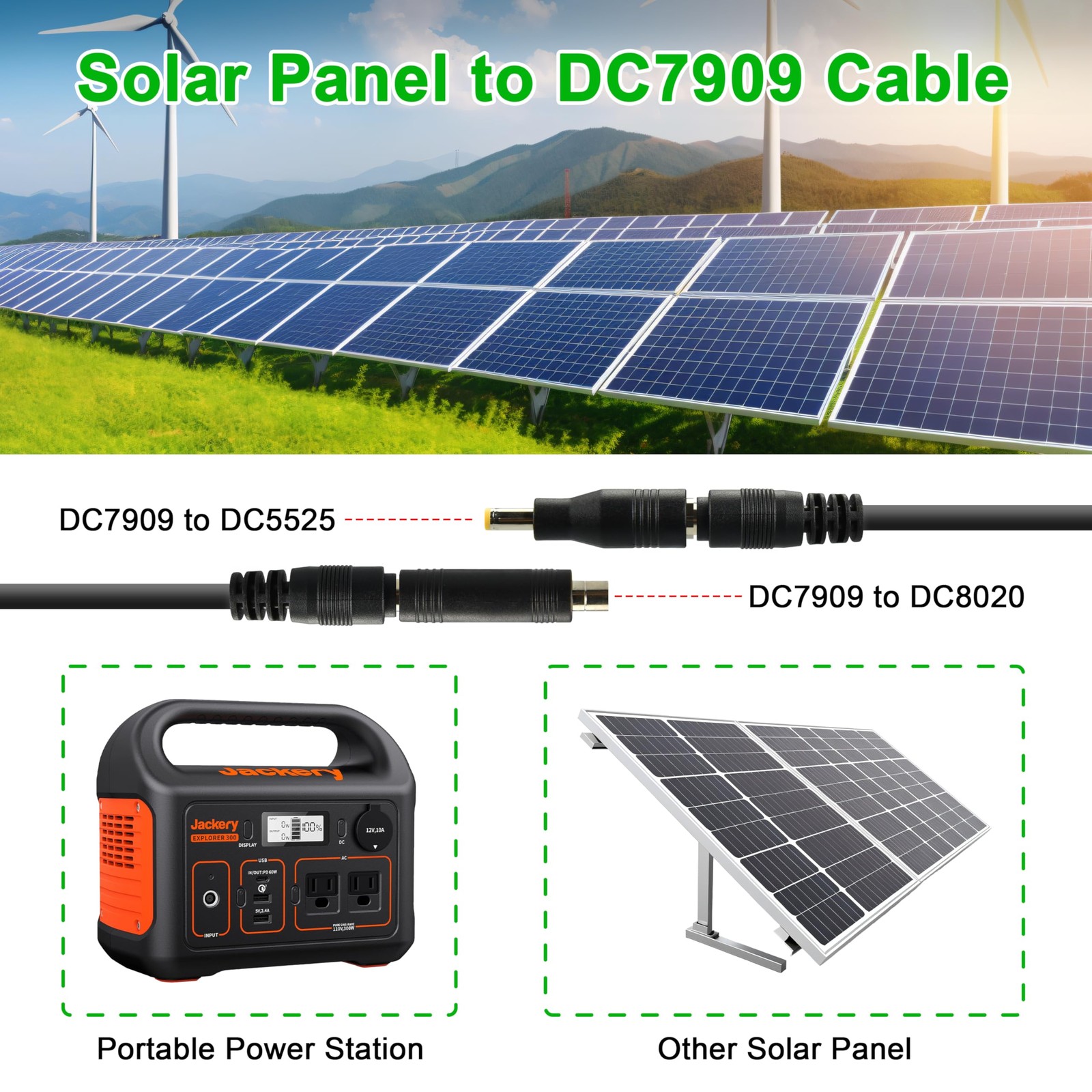5m 16ft Solar Extension Cable Solar to DC7909 Cable with Solar Series Connect…
