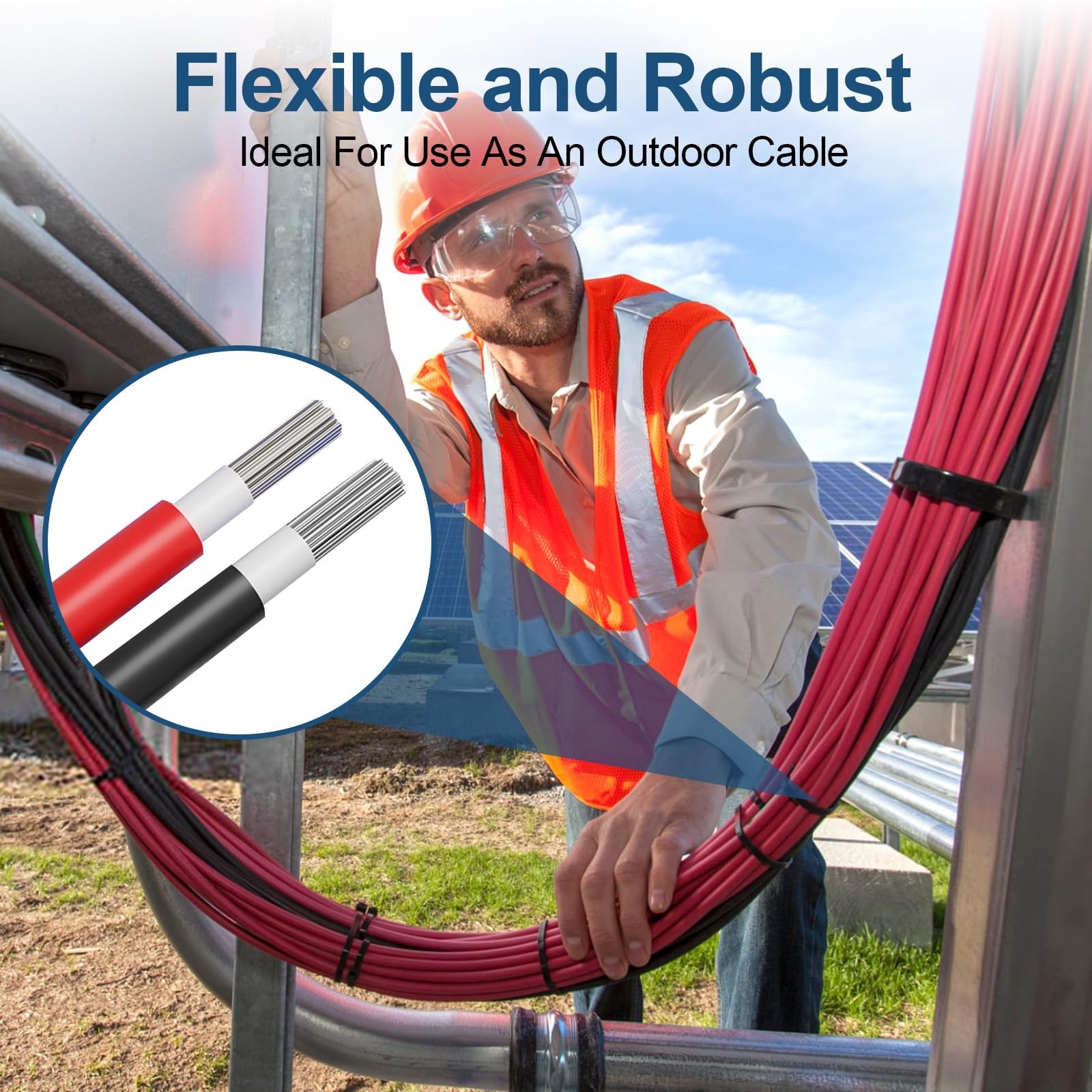 Witproton 8AWG 20FT Solar Extension Cable 70A IP68 Connectors