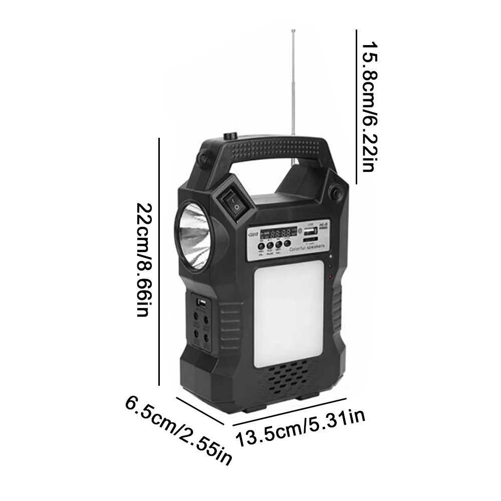 Portable rechargeable solar power generation radio system with lighting US K7