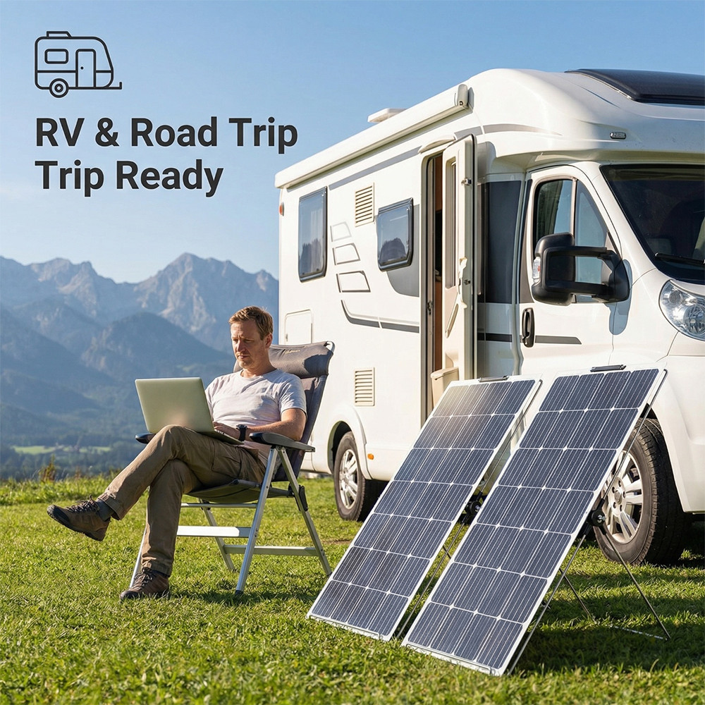 2 Pack Portable Solar Panel Tilt Mount Stand Adjustable Stainless Steel Bracket
