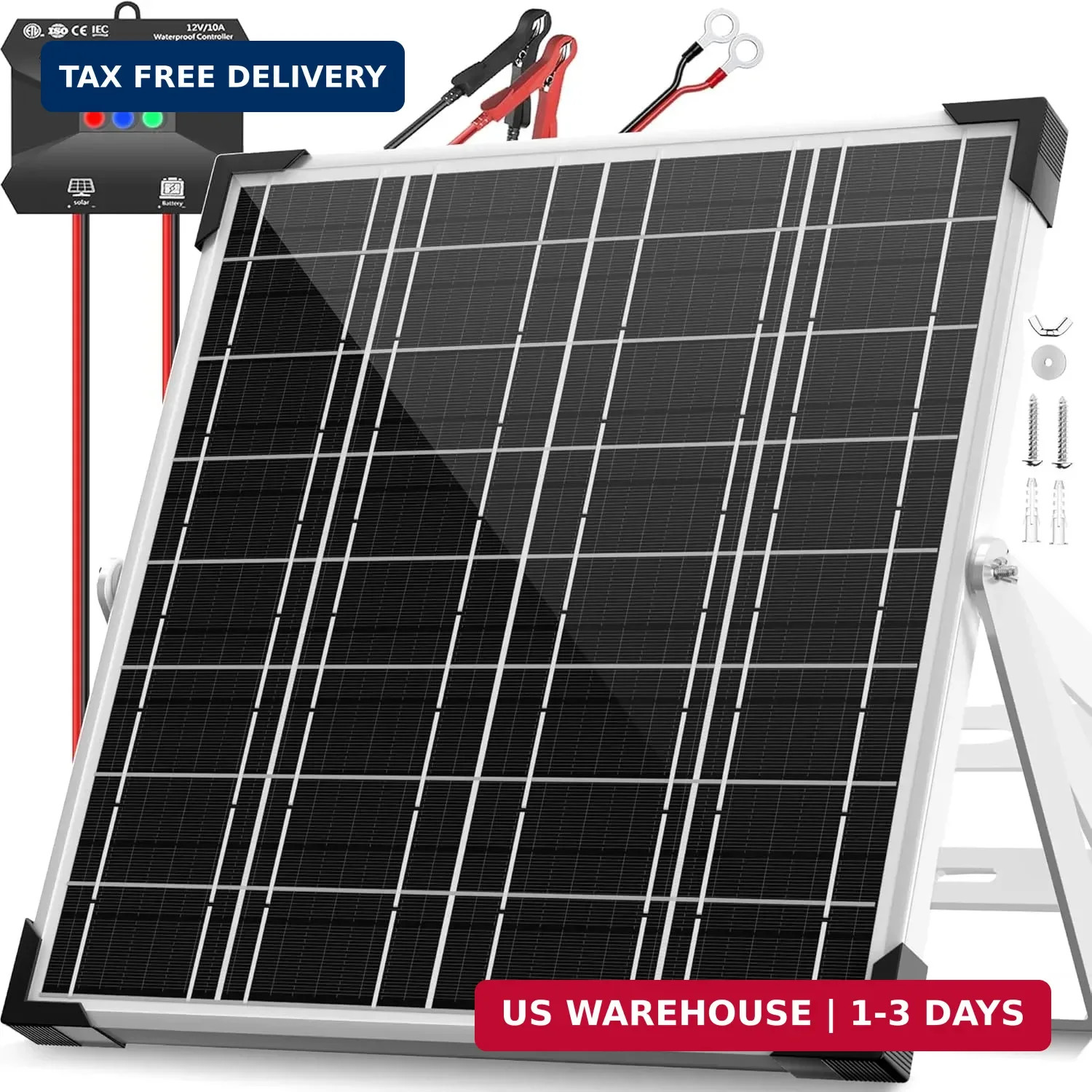 Voltset 12V Solar Battery Charger – 20W Waterproof Solar Panel Kit with Smart MP