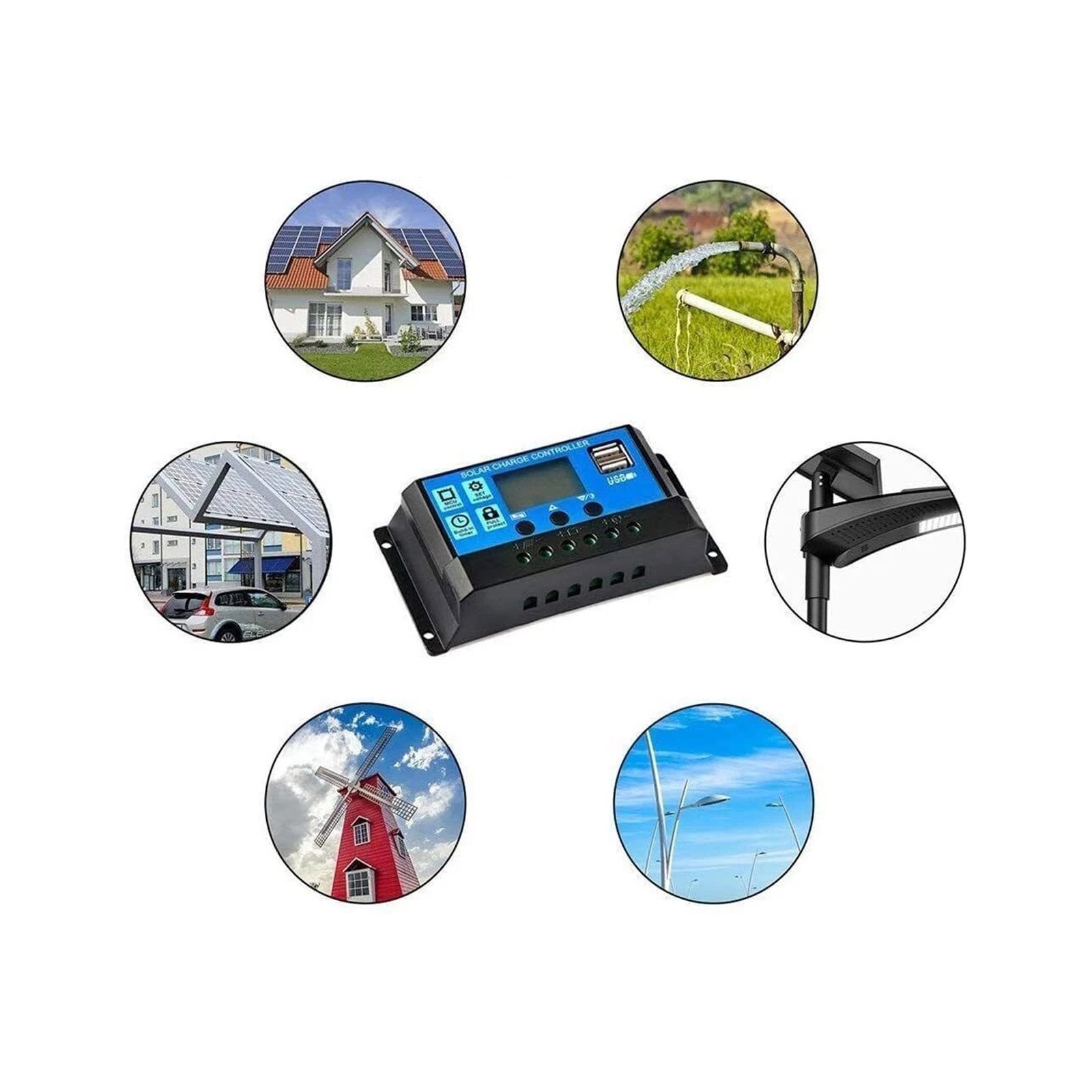 200W Mono Solar Panel Controller Kit 18V 25% PV Off-Grid Battery Power Charge US
