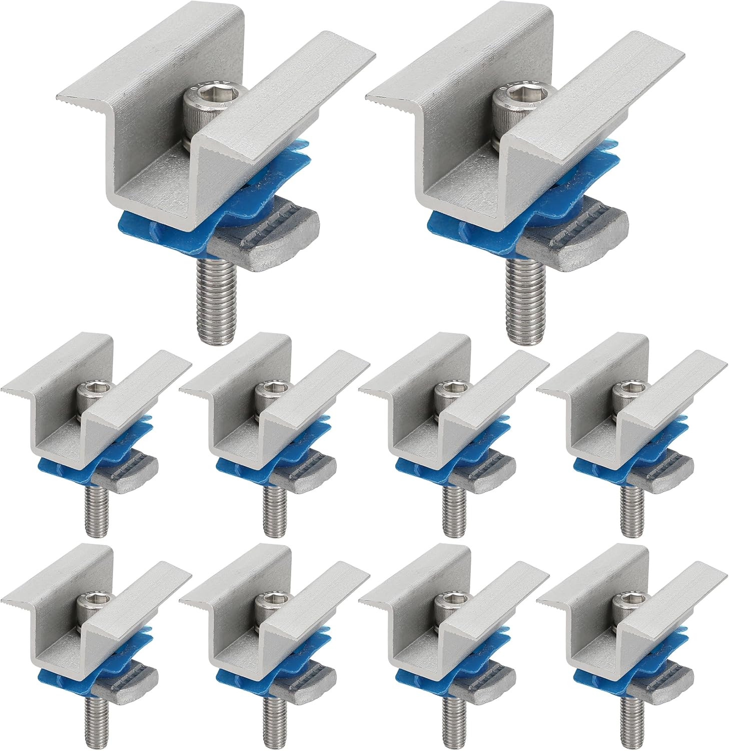 10 Pcs Adjustable Solar Panel Mounting Bracket Clamps Wide Photovoltaic Support