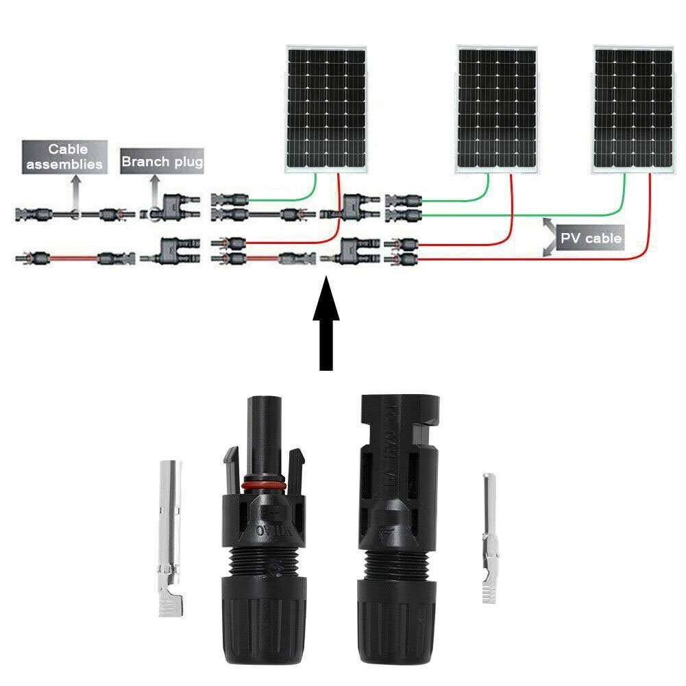 10 Pairs Male Female M/F Wire Cable Connectors Set Solar Panels 30A Waterproof