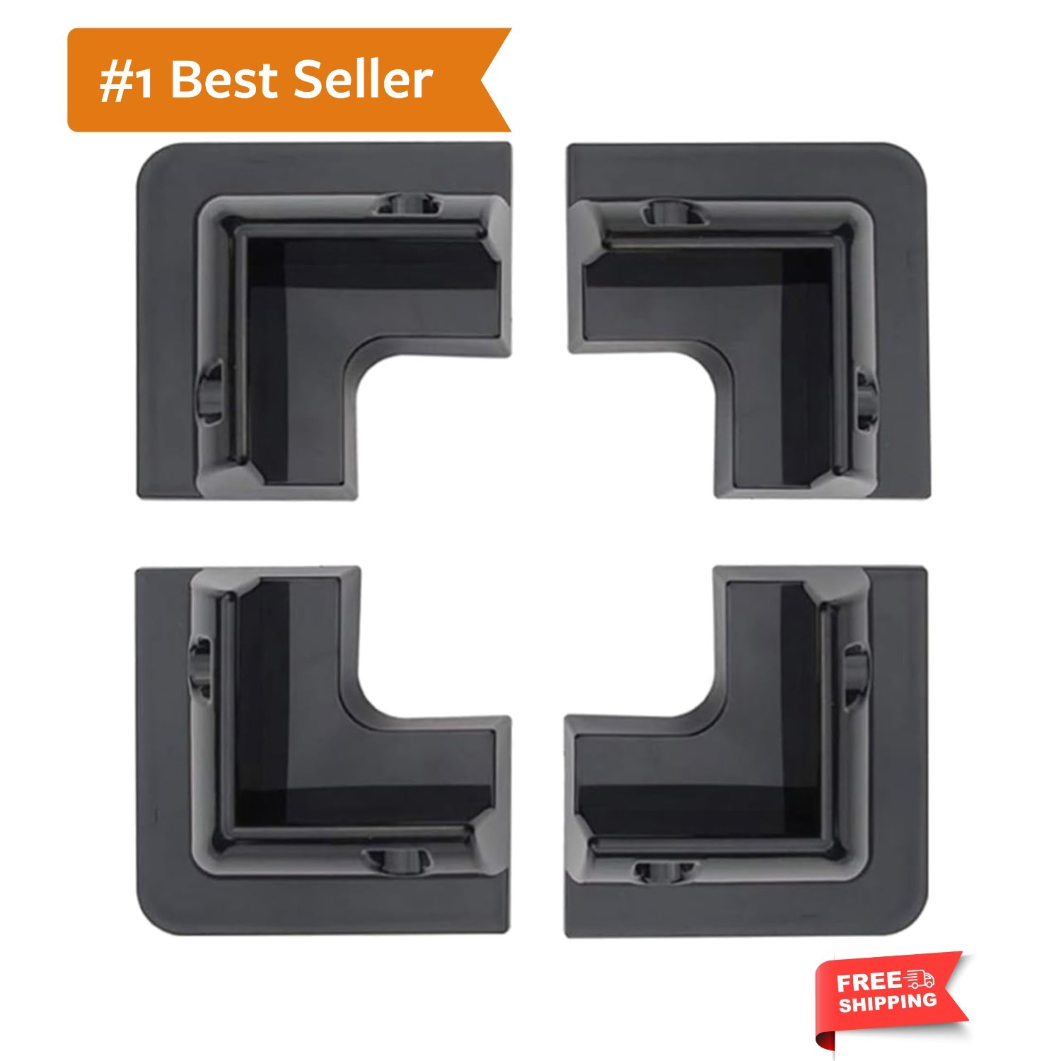 ABS Drill Free Solar Panel Mount 4 Piece Black Great for RV’s, Vans, Trailers…