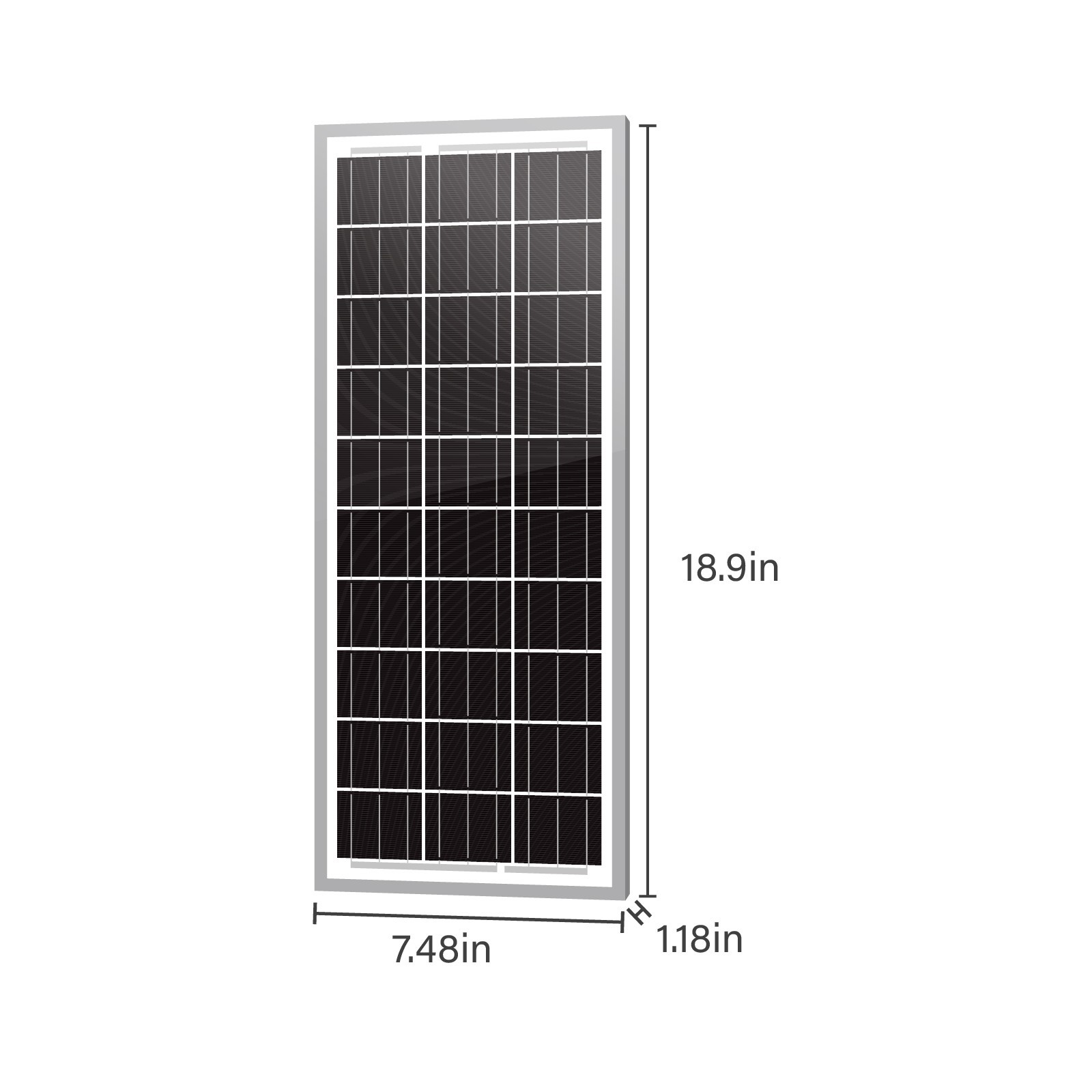 Newpowa 15 Watt 12 Volt 10BB Small Solar Panel Mono High Efficiency