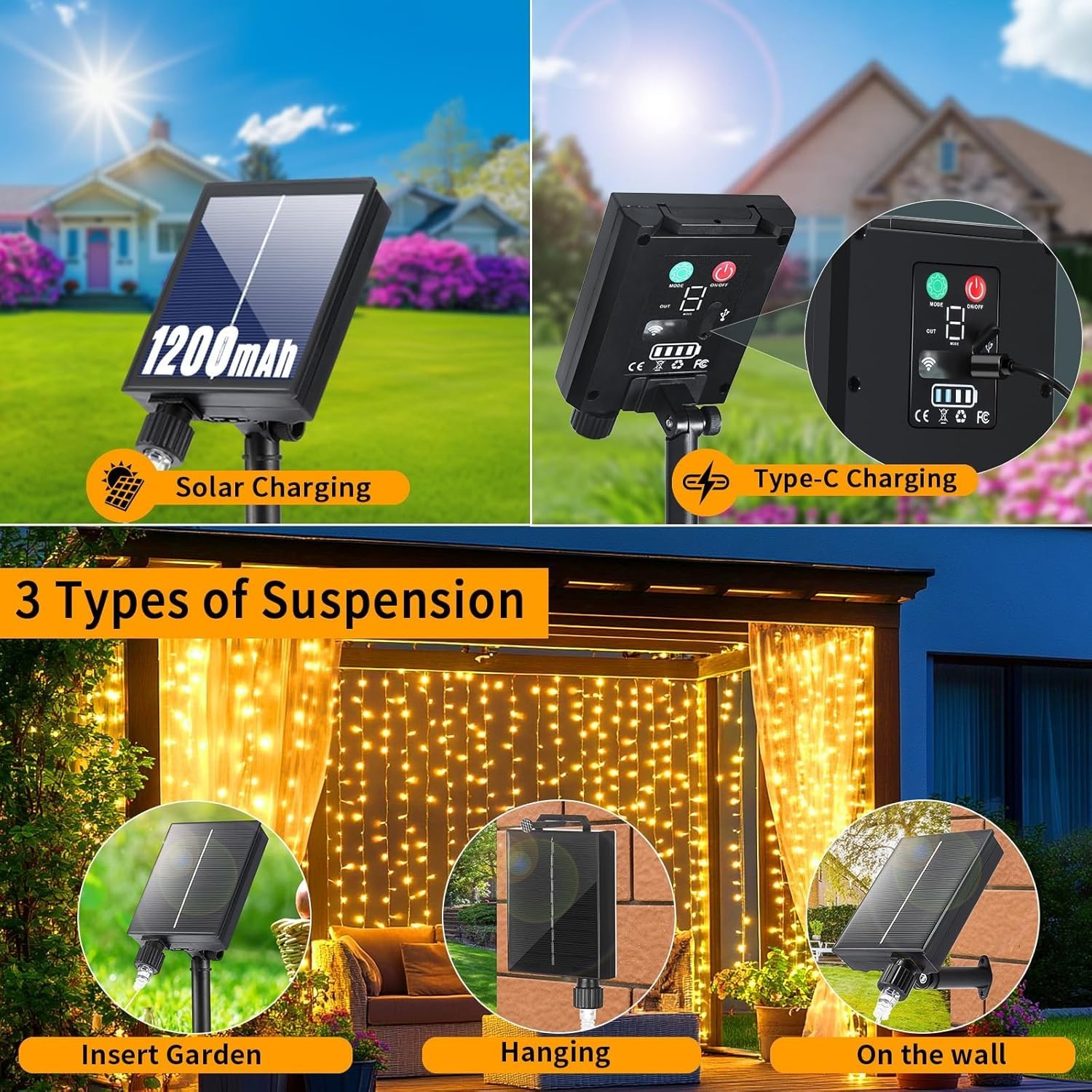 Solar Panel for Outdoor Lights 3V Solar Outlet with Remote Control