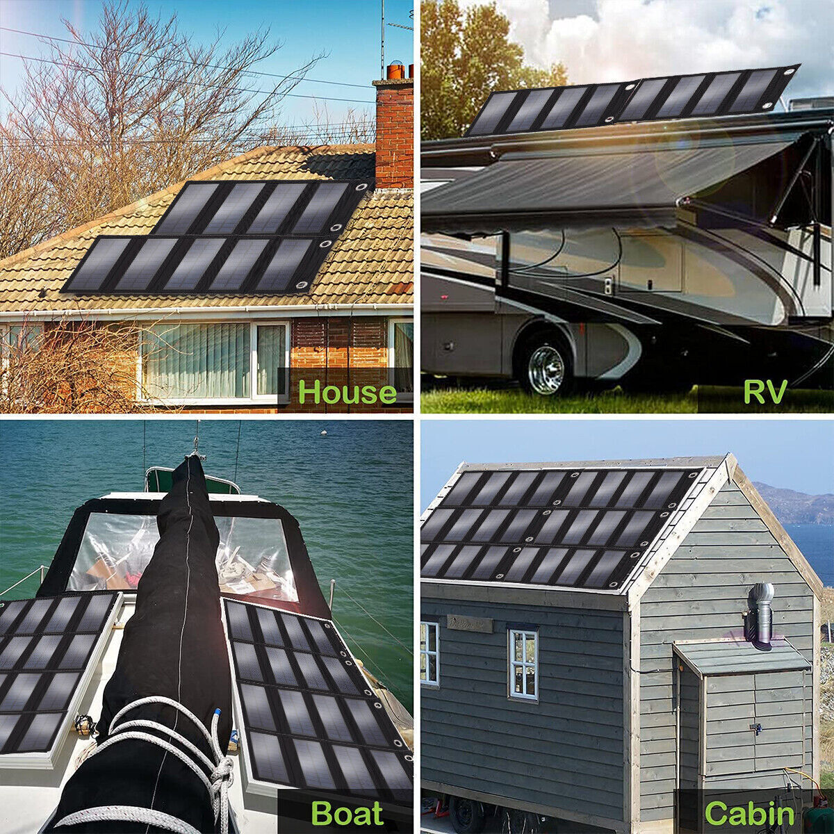 100 – 300W Solar Panel Folding Power Bank Outdoor Camping Phone Battery Charger