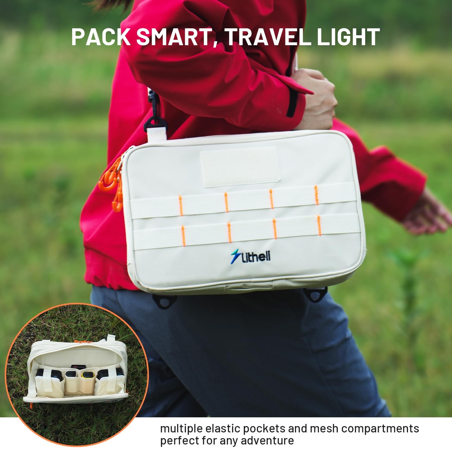 Litheli 24W Portable Solar Panel Charger Foldable Waterproof USB-C USB-A Camping