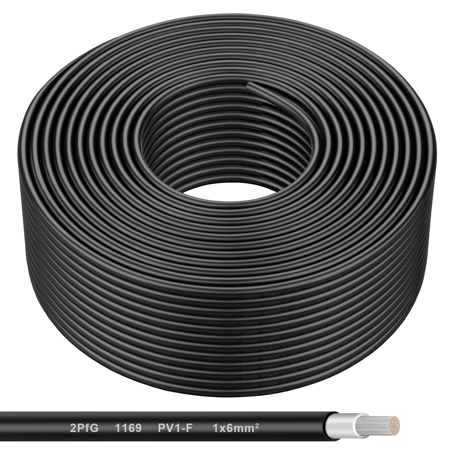 Solar Panel Wire – 200FT Black Tinned Copper Wire, 10AWG (6Mm²) PV Wire Solar Ex