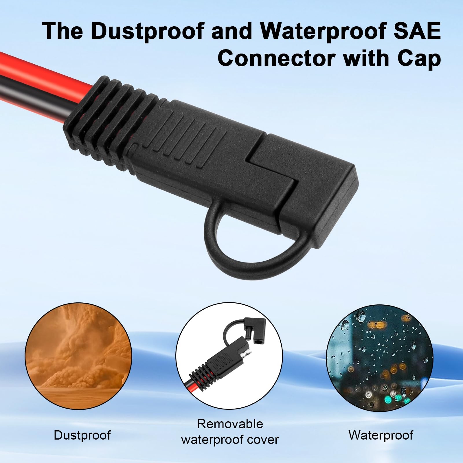 10AWG SAE to Solar Panel Connector Cable 20FT, Heavy-Duty Tinned Copper, Sola…