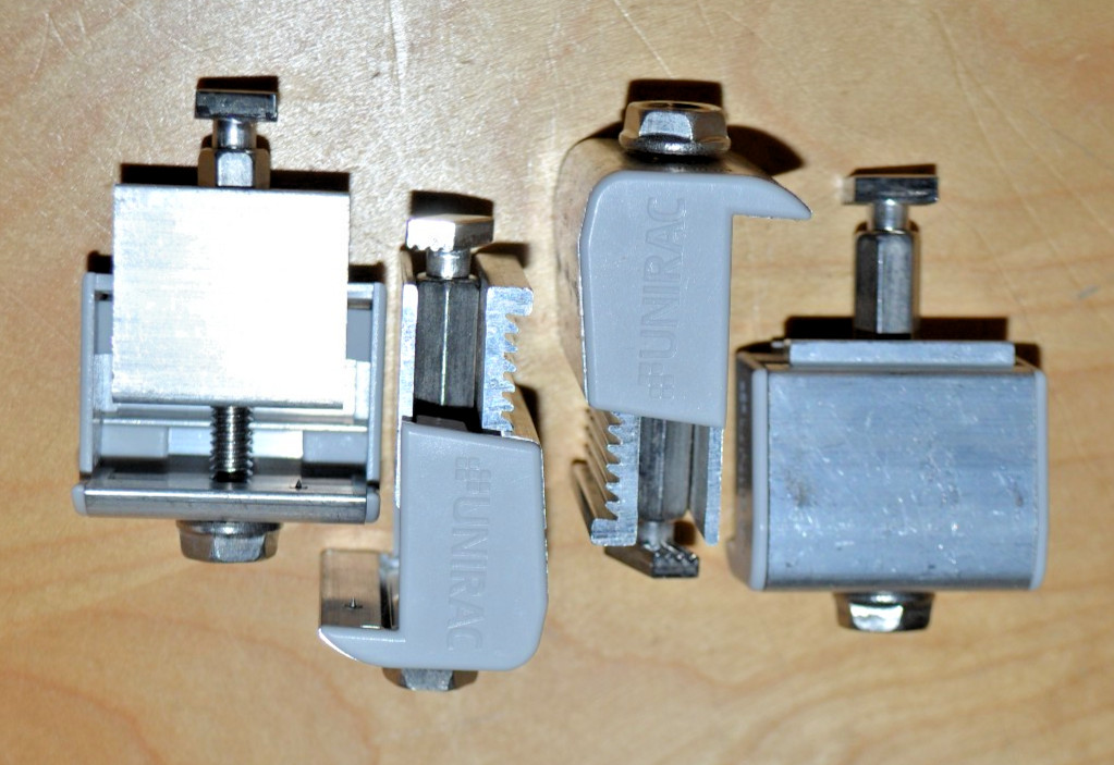 Lot of 4 ~ UniRac Solar Mount End Clamps AF 30-46mm Mill Finish ~ 302050M ~(#1)