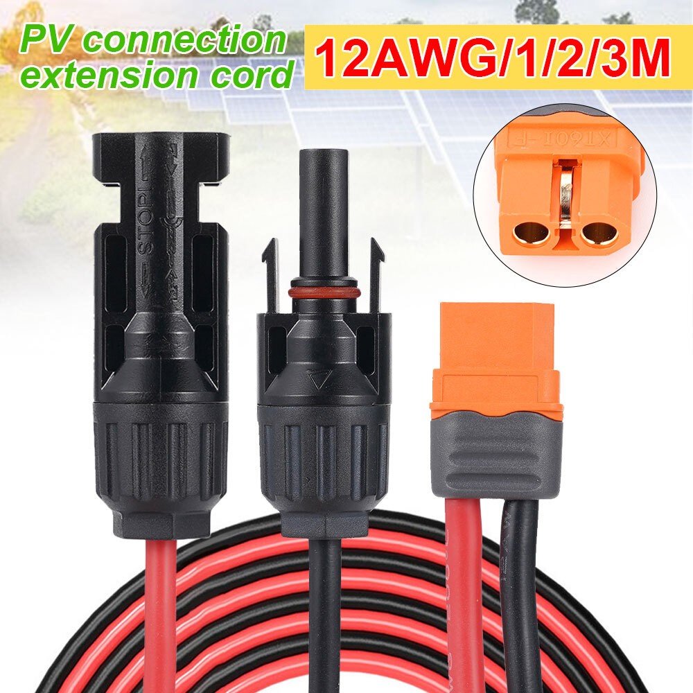 12 AWG XT60i Female to Solar Panel Extension Cable Connector Charging Cable