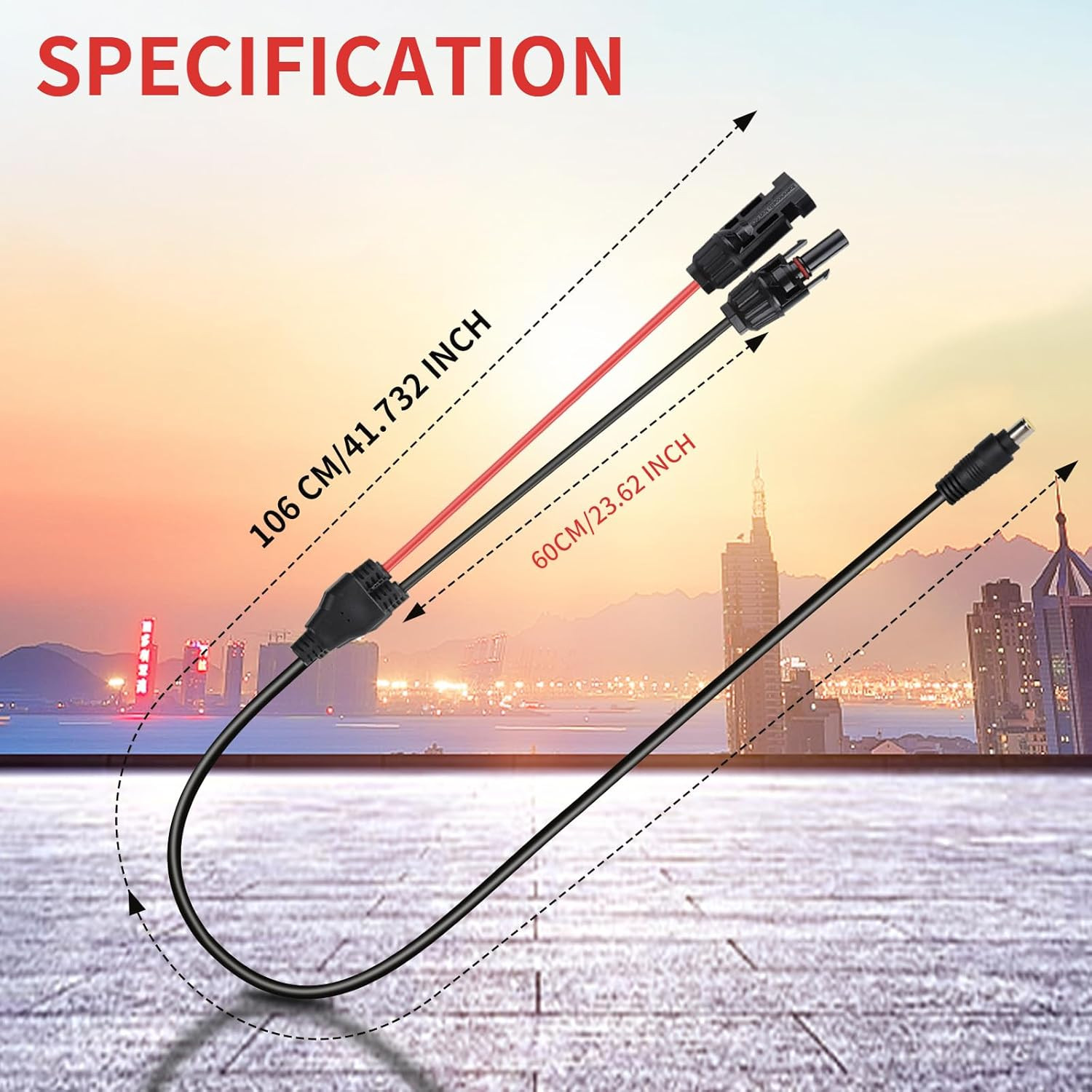 Jackery Solar Panel Connector | MC4 to DC 8mm Extension Cable, DC7909 to DC8020/
