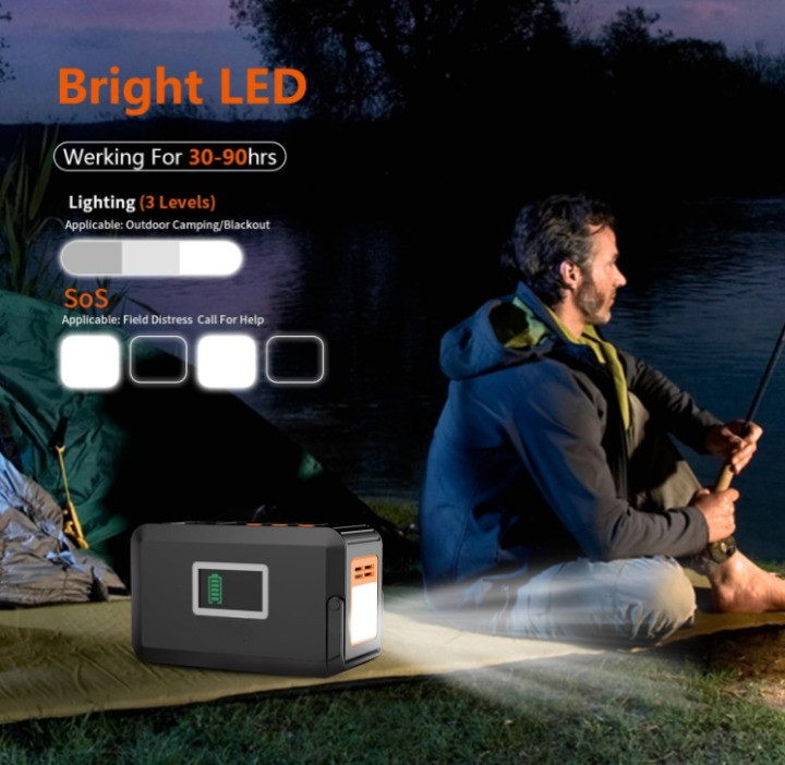 Estación de Energía Portátil 88Wh, 120W/240W Pico, Solar, USB, AC y LED, Nuevo