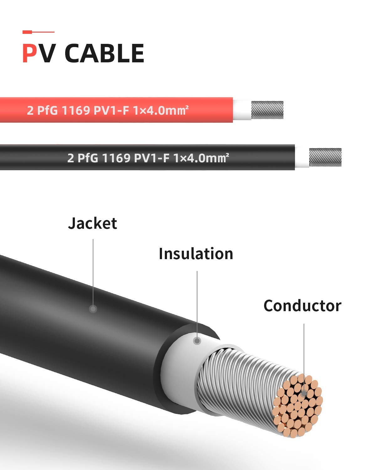 10 Feet 12AWG Solar Extension Cable with Female and Male Connector with Extra…