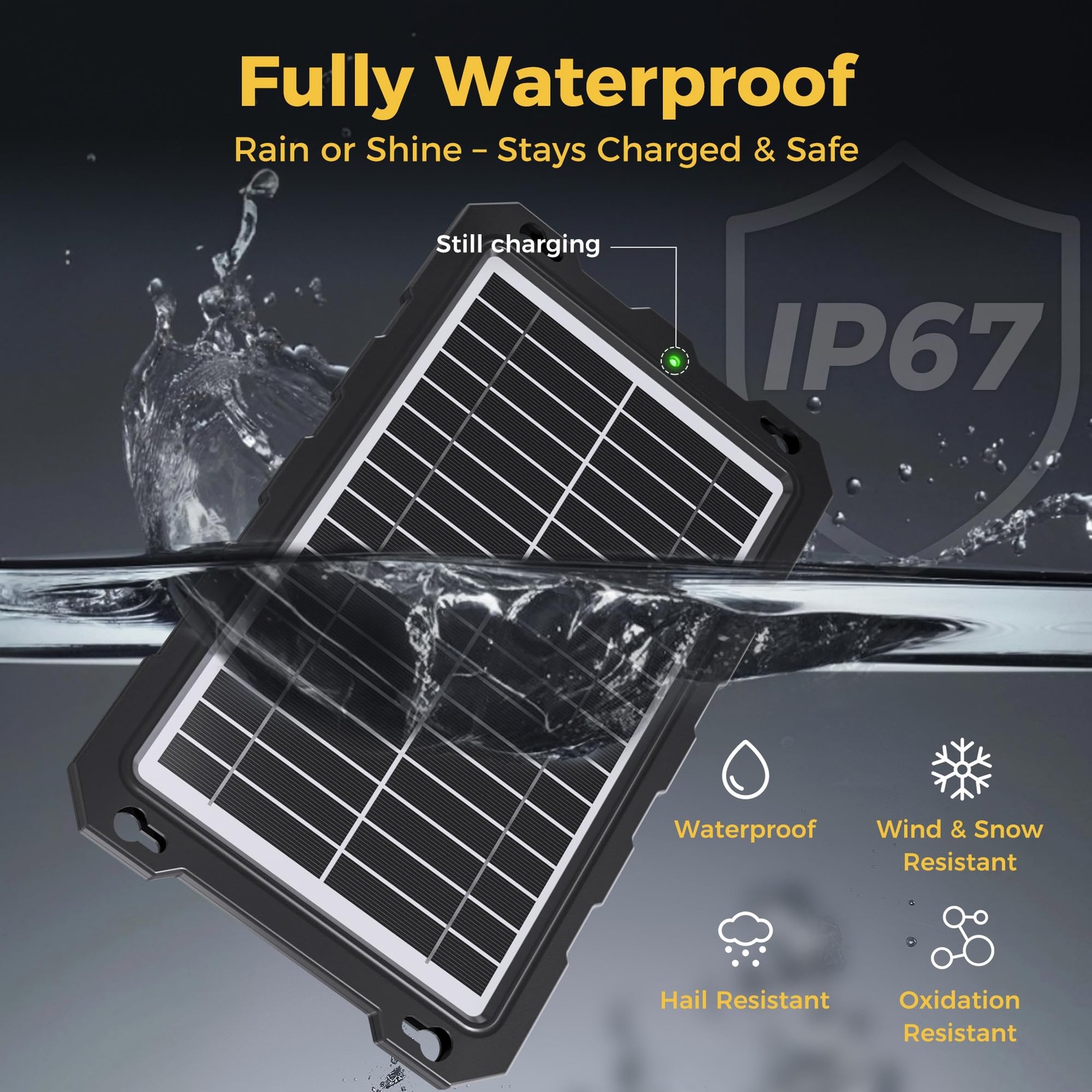 SUNAPEX 10W 12V Solar Battery Charge Maintainer – Solar Trickle Charger for Car