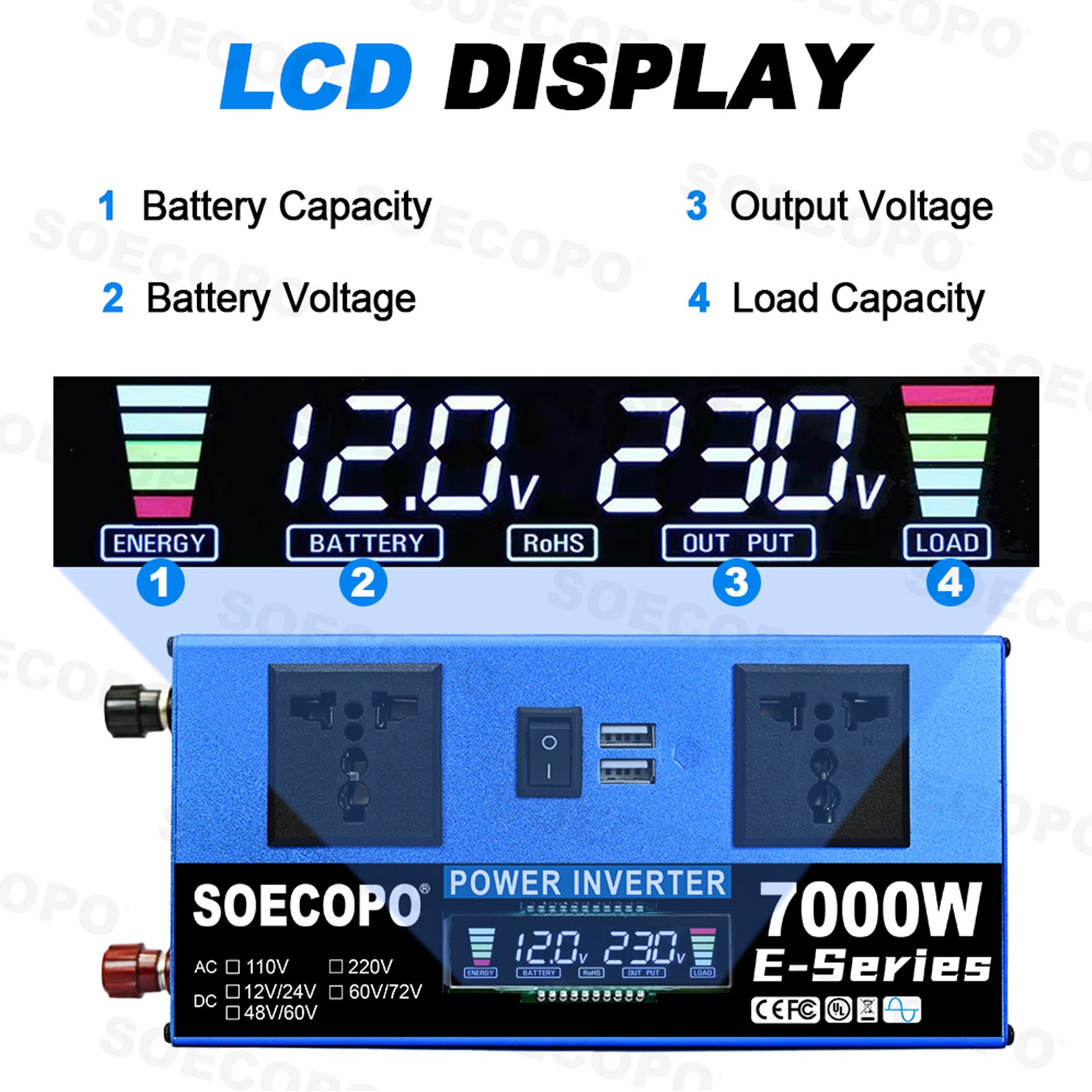 7000W Solar Kit | Sine Wave Inverter+2High-Conversion Solar Panels+100A Charger
