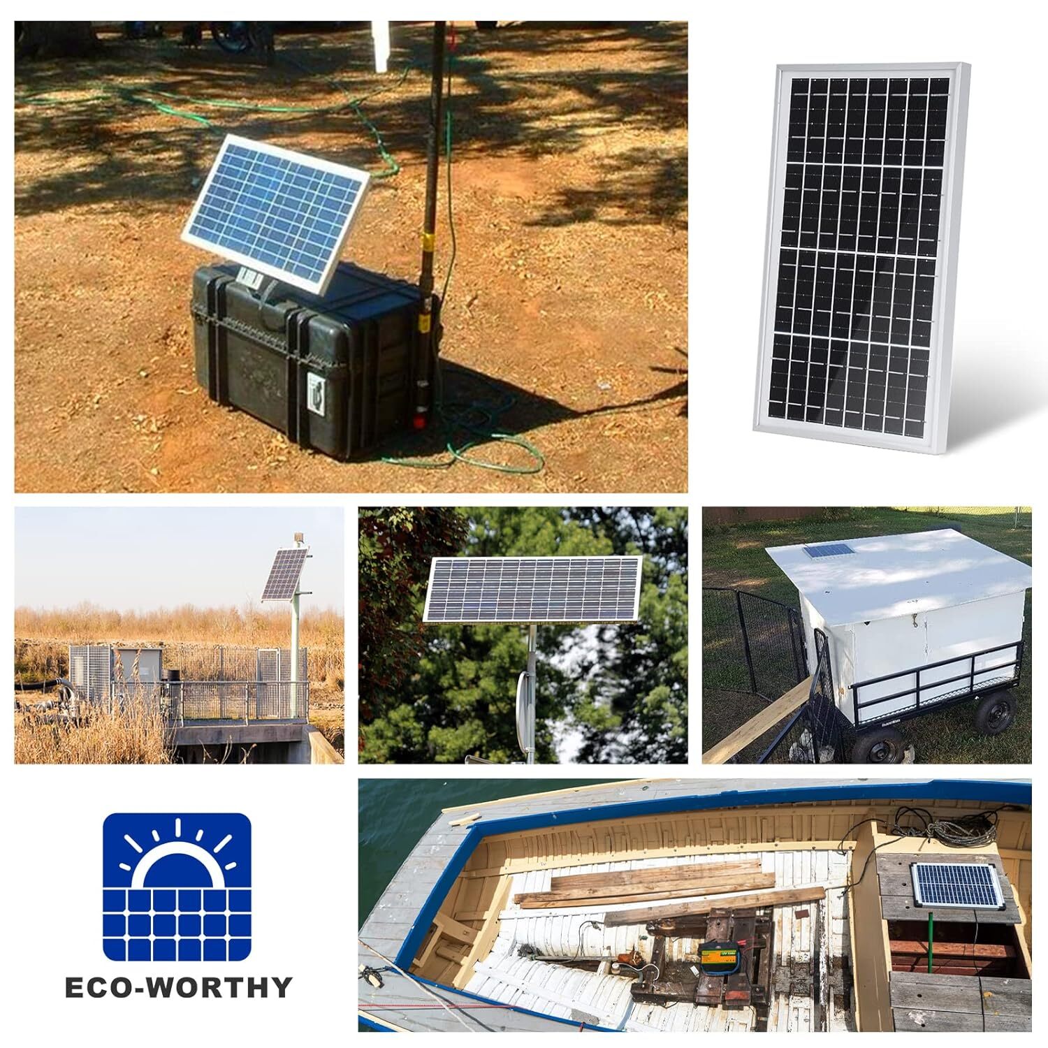 10W Monocrystalline Solar Panel 40Wh Waterproof For 12V Battery Charging”