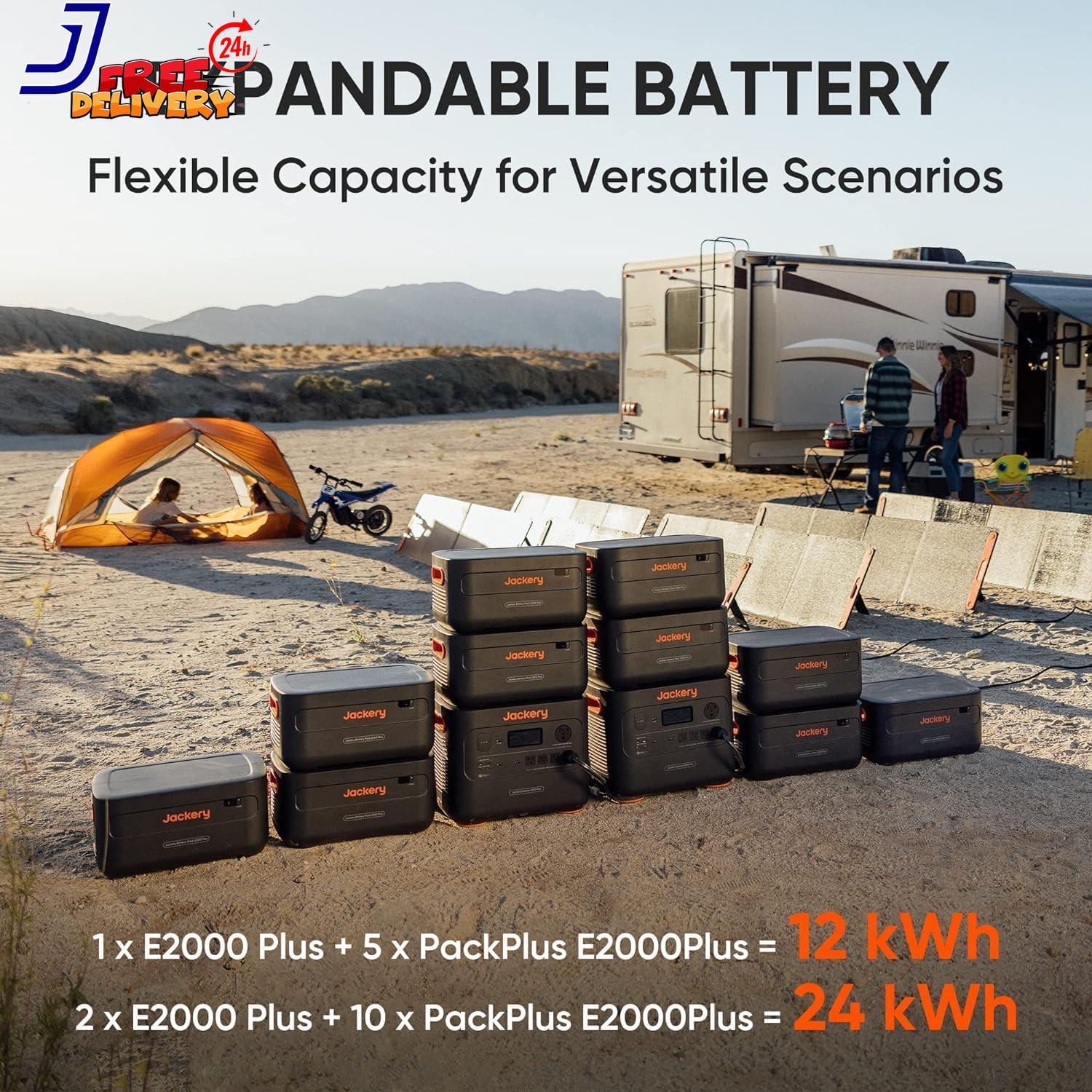 2000 plus Portable Power Station 2042Wh Lifepo4 Solar Generator 3000W AC Output