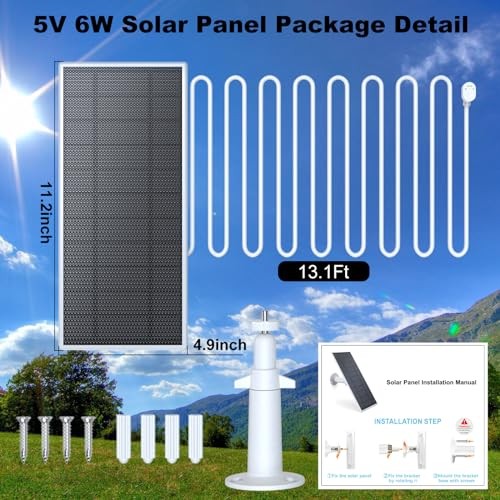 Solar Panel for Google Nest Camera, Upgraded Solar Power Charger for Google
