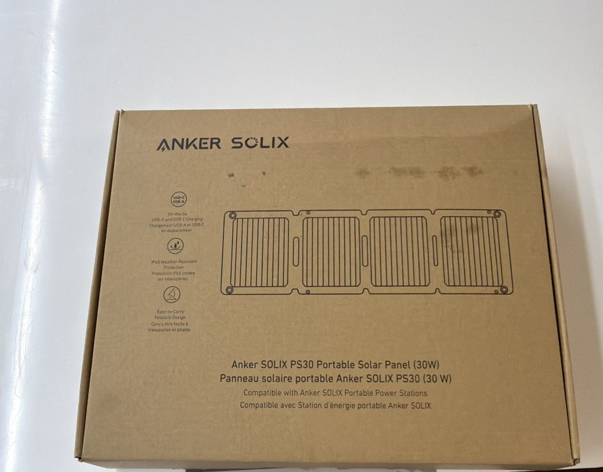 Anker Solix PS30 Solar Panel 30W Foldable Portable Solar Charger 2-Ports