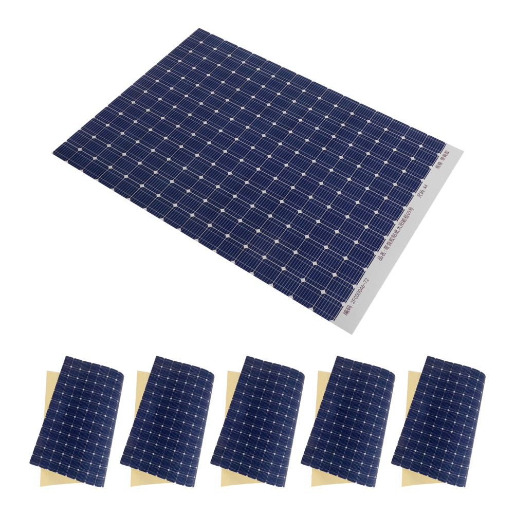 6Pcs Reusable Miniature Solar Panel Stickers for Dollhouse Decor Dark Blue