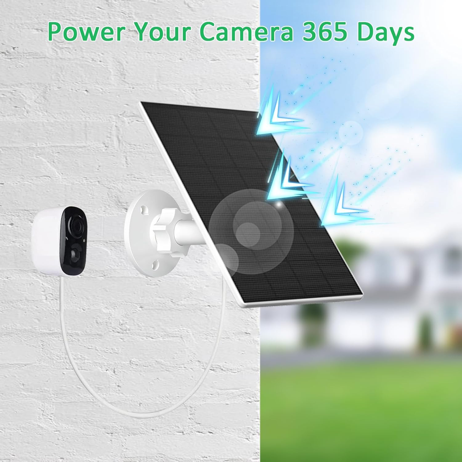 2W Solar Panel for Security Cameras, 5V Solar Charger
