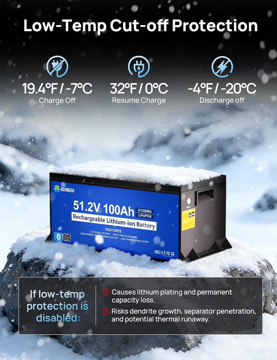 48V 100Ah Lithium Golf Cart Battery with 48V 18A Charger Trolling Motor RV