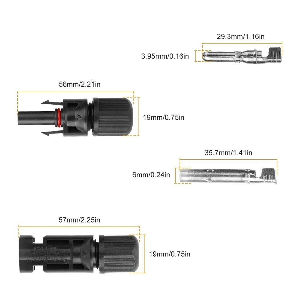 10 Pairs Waterproof Male Female M/F Wire Cable Connectors Set Solar Panels 30A