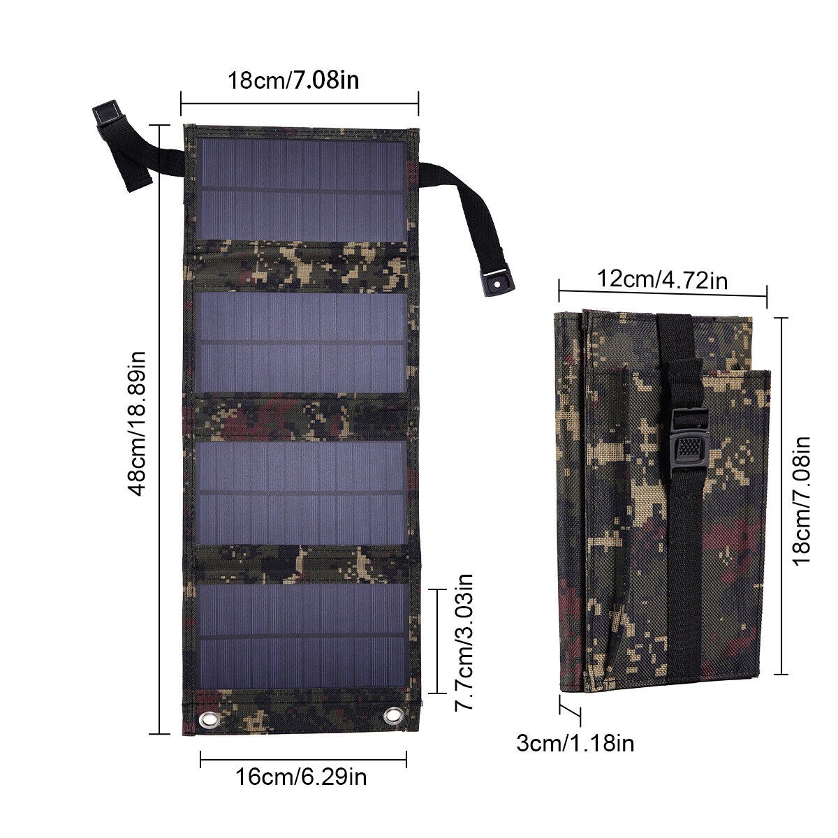 80W USB Solar Panel Folding Power Bank Outdoor Camping Hiking Phone Charger US