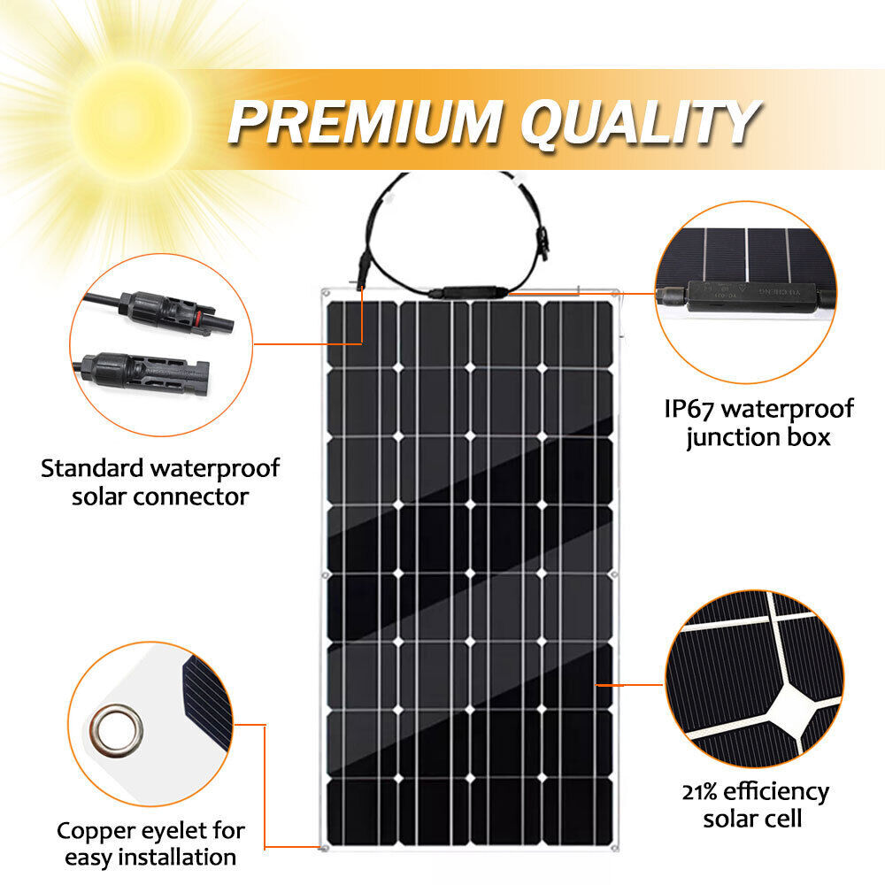 300W Flexible Monocrystalline Solar Panel Kit with Charge Controller (40A) MMPT