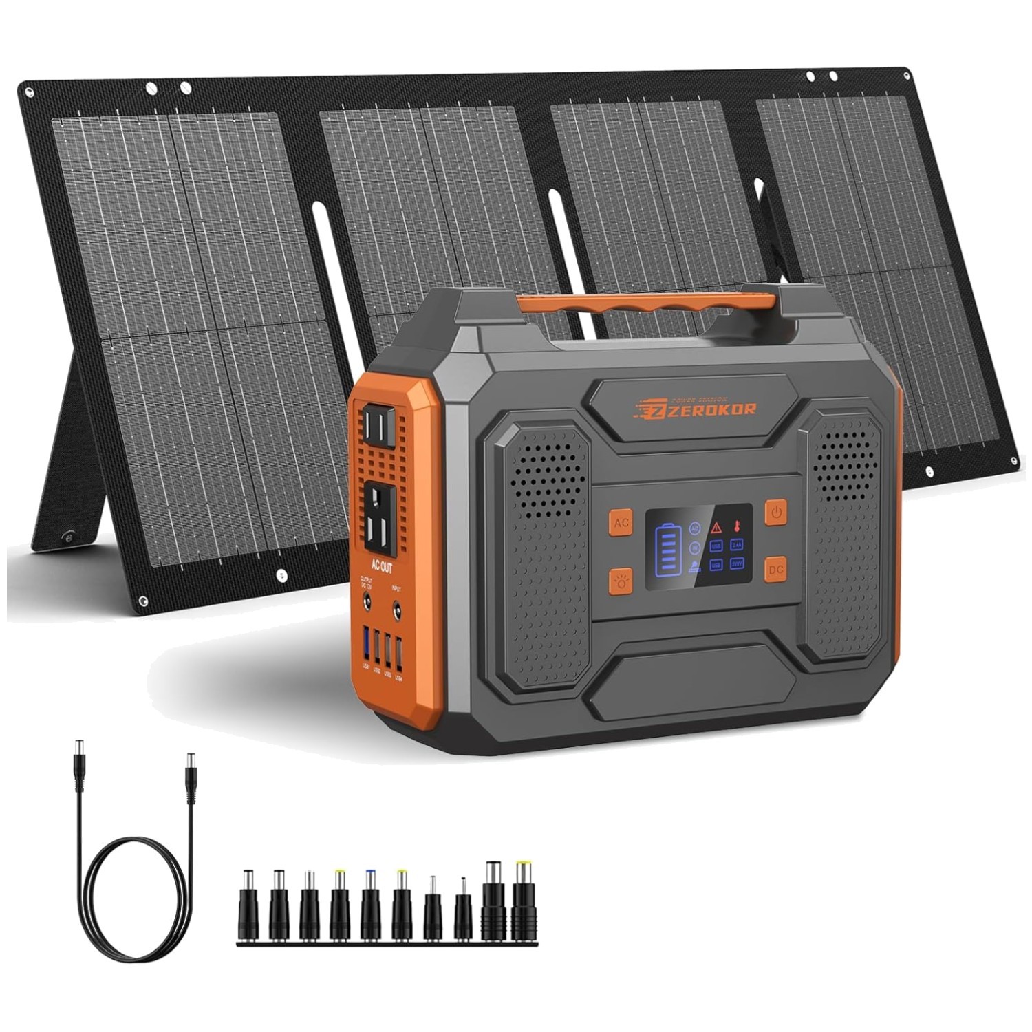 Portable Solar Generator 300W with 60W Panel