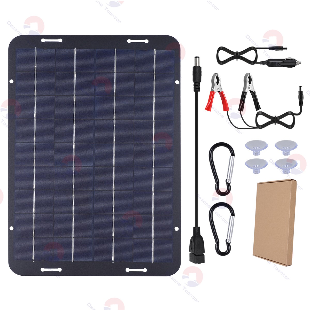 60W Solar Panel 12V Trickle Charger Battery Charger Kit Maintainer Boat Car RV