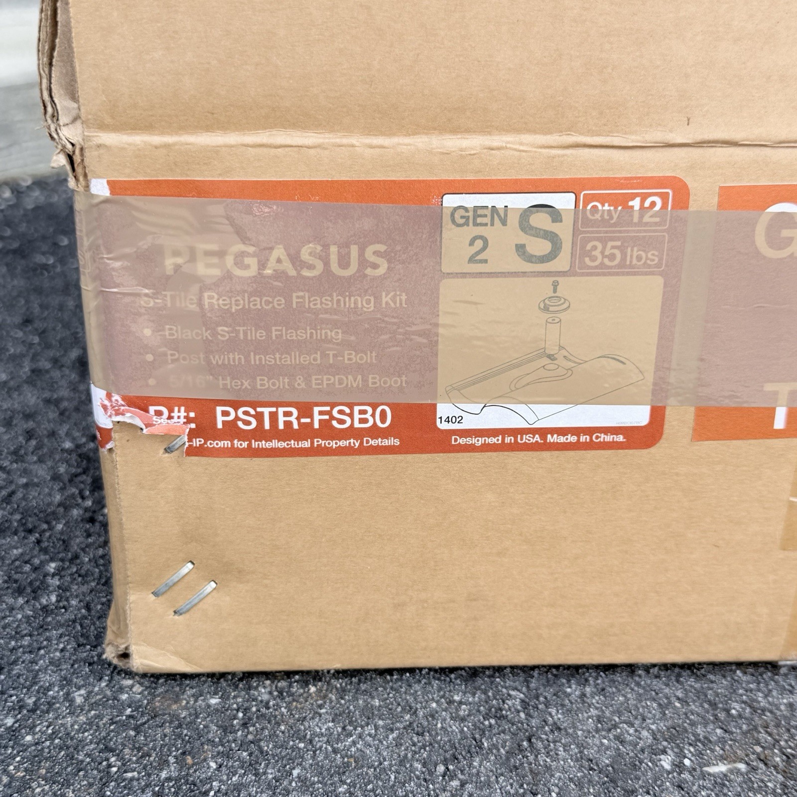 Pegasus Solar Gen 2 S-Tile Replace Flashing Kit PSTR-FSB0 Tile Roof Mount 12pc