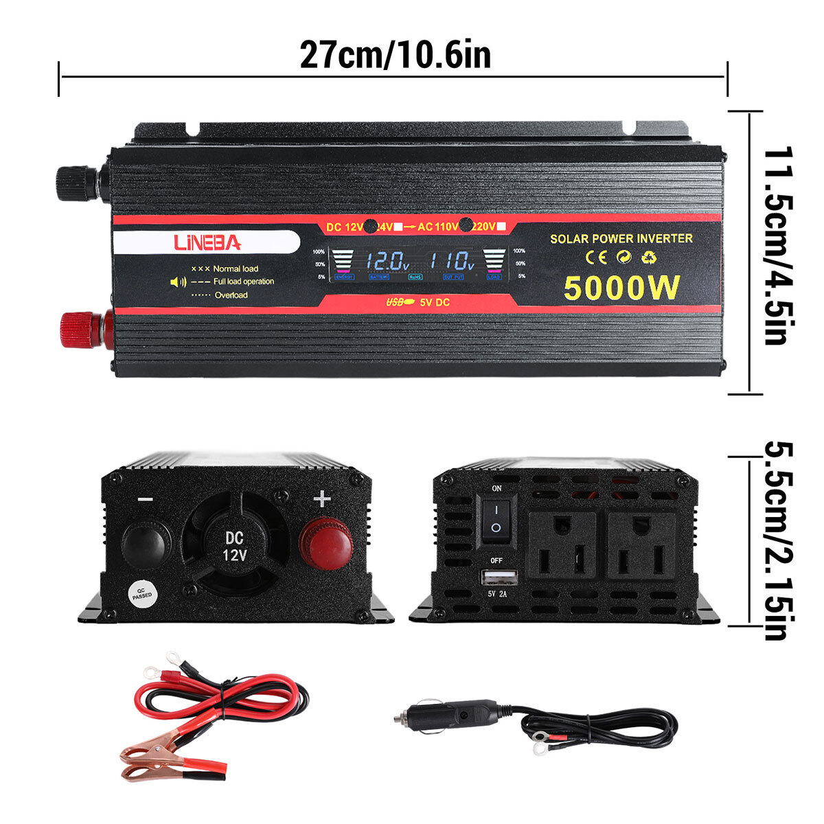 12V to 110V Solar Panel System Charge Controller 5000W Solar Inverter Kit Power