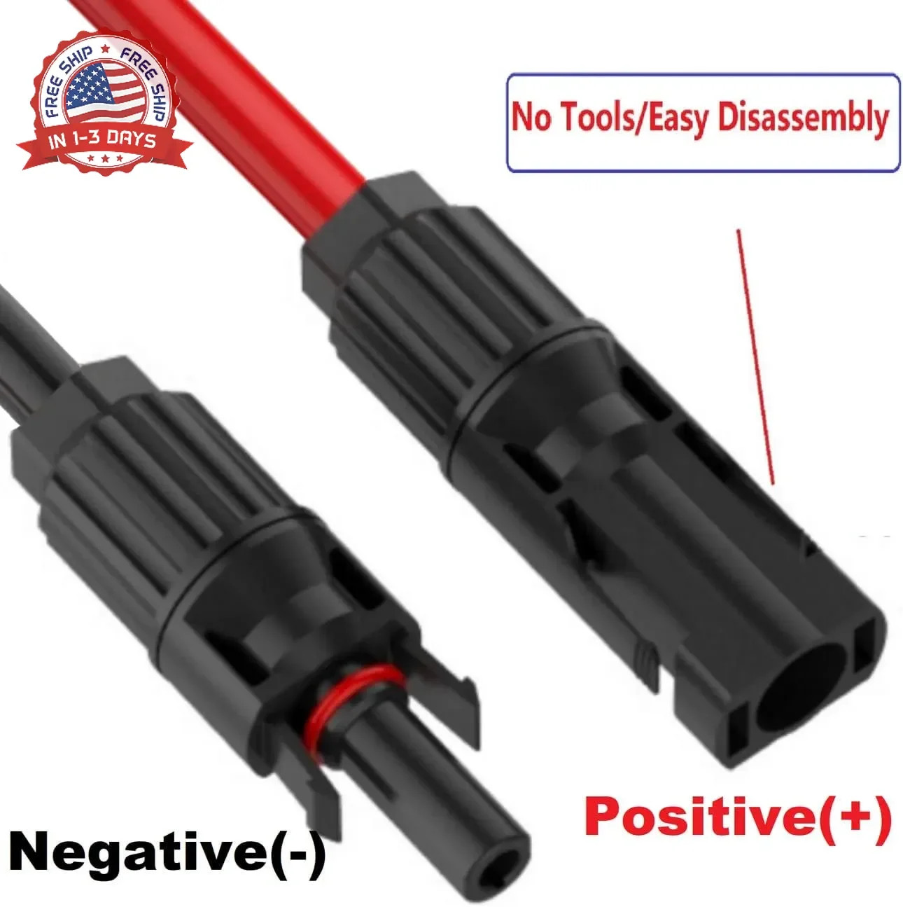 Solar Panel to SAE Adapter With MC4 Connector Extension Cable 10AWG for Easy Con