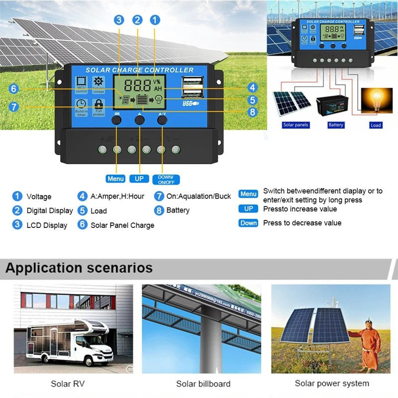 1000W Solar Panel 12V Solar Cell with 60A 100A Controller Solar Charge for Phone
