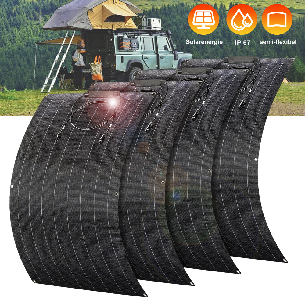 800W 200W Watt 18V Flexible Solar Panel Kit Portable RV Camping Off-Grid Rooftop
